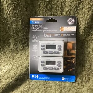 GE General Electric Indoor Plug-In Timer SimpleSet Set Of Two
